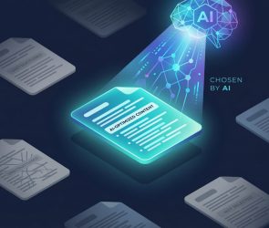 AI content optimization concept showing AI search engines selecting well-optimized content over competitors