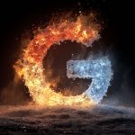 Google Frozen Logo Fire