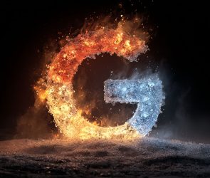 Google Frozen Logo Fire