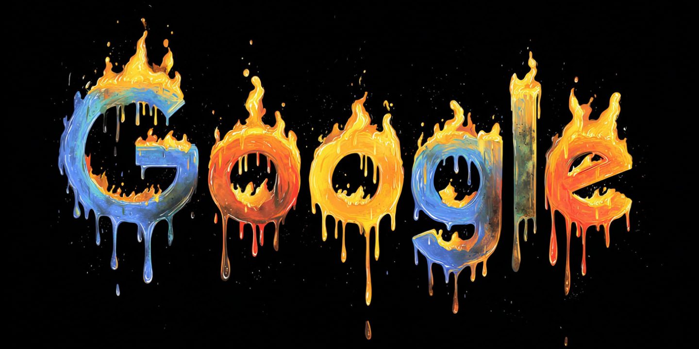 Google Logo Fire Melt