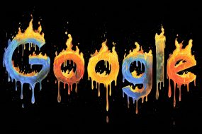 Google Logo Fire Melt