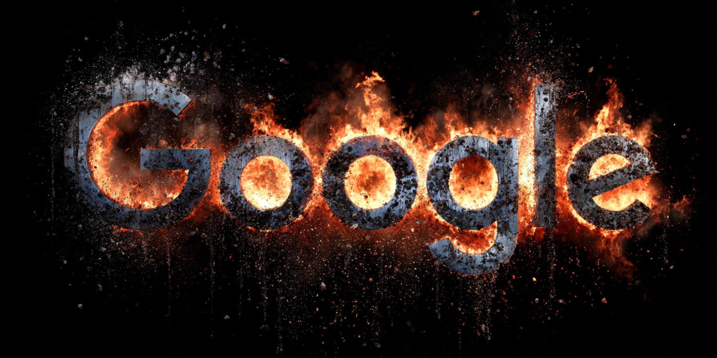 Google Logo Volatility Fire