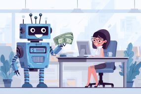 Robot Paying Human Writer