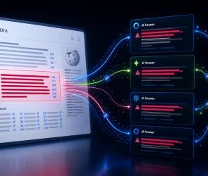 How negative information spreads from Wikipedia into AI search