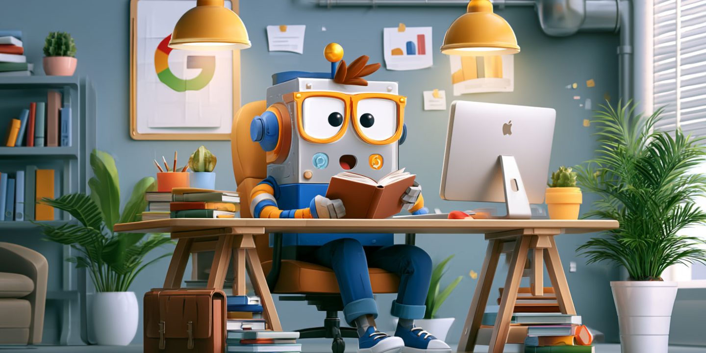 Cute Google Robot Reading Desk