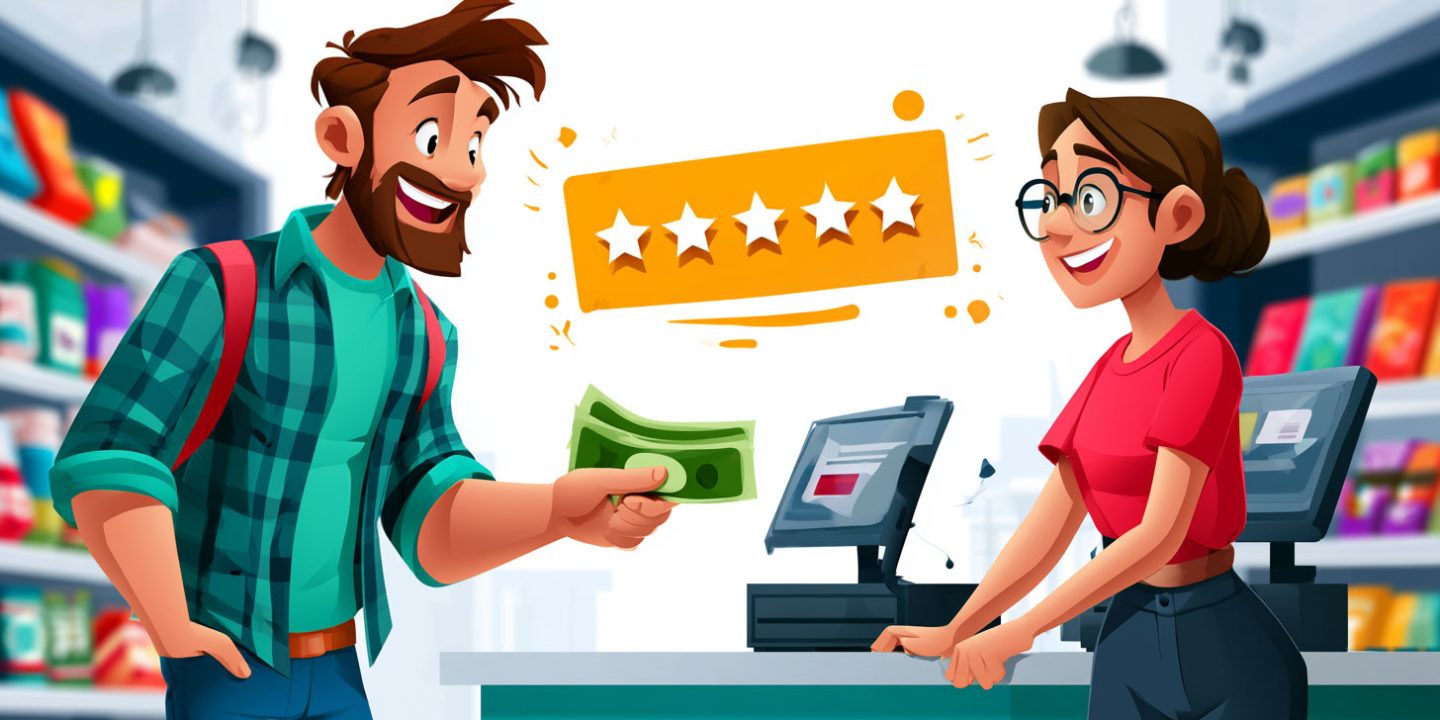 Business Owner Giving Money To Customer In Retail