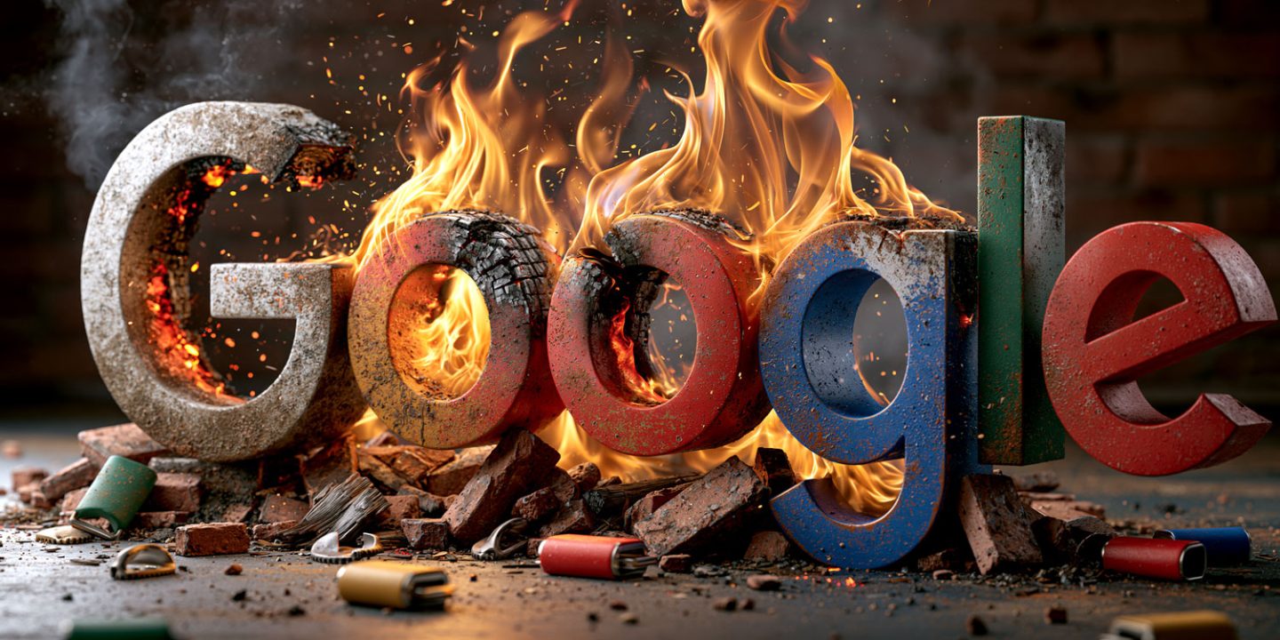Google Logo Explosive Fire