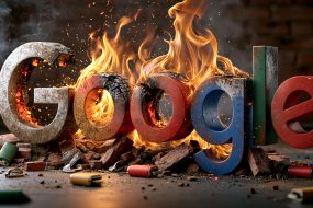 Google Logo Explosive Fire